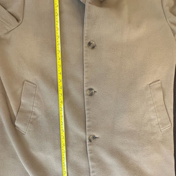 Vintage Chereskin Tan Wool Blend Long Coat Full Length Button Front Men’s 48R XX - Picture 4 of 6